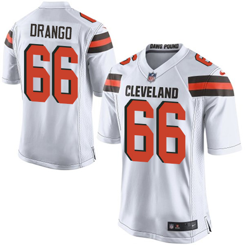 Men's Game Spencer Drango Nike Jersey White Road - #66 NFL Cleveland Browns